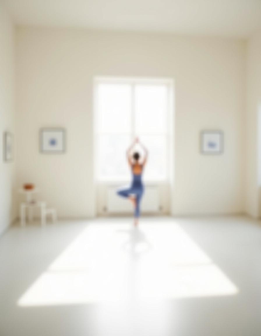 Yoga class in a sun-drenched studio